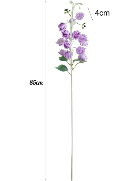 Yapay Çiçek Çan Çiçeği Lila 85cm Tek Dal Kumaş Çiçek Uzun Dal - Resim 4