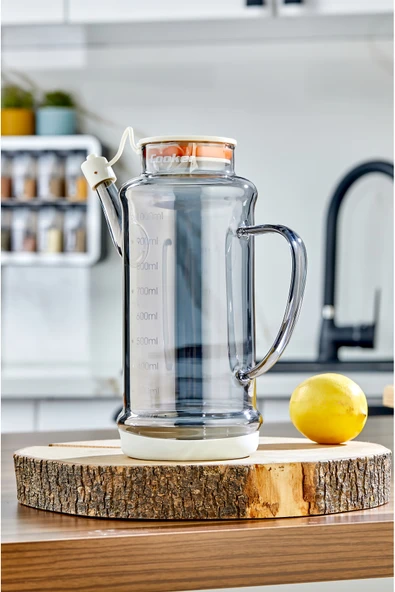 Cooker 1.1 Litre Borosilikat Cam Yağlık ve Sirkelik Zeytinyağ Şişesi Şeffaf ürün görseli 1