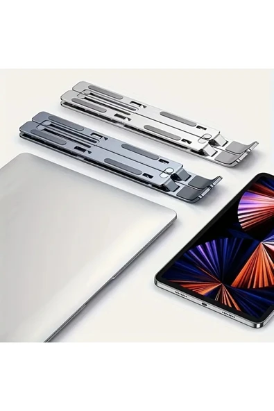 NACTUMU Ayarlanabilir Dizüstü Laptop Yükseltici, Katlanabilir ve Taşınabilir Destek Tabanı - 5