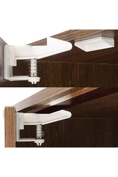 NACTUMU Bebek ve Çocuk Güvenliği İçin Yapışkanlı Çekmece ve Dolap Tutucu, Gizli Emniyet Kilidi - 3