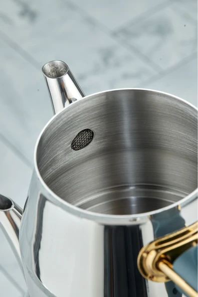 Cooker Everest 18/10 Paslanmaz Çelik Orta Boy Çaydanlık 0,75 L Demlik 1,75 L Alt Hazne - Resim 3