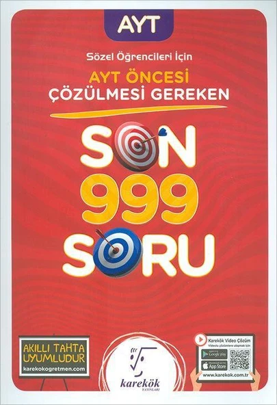 2021 Sözel Öğrencileri İçin AYT Öncesi Çözülmesi Gereken Son 999 Soru ürün görseli