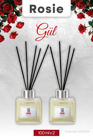 Rosie 2 adet Gül Çubuklu Oda Kokusu 100 ml ürün görseli