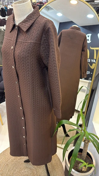 İnvee 7039 kahve  Çıtçıtlı Kap - Resim 4