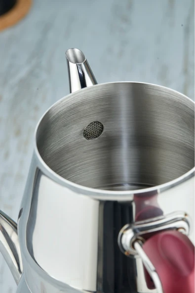 Cooker Everest 18/10 Paslanmaz Çelik Orta Boy Çaydanlık 0,75 L Demlik 1,75 L Alt Hazne - Resim 3