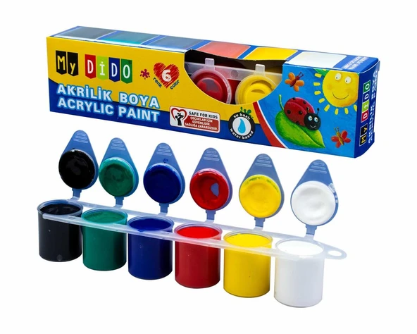 Mydido Akrilik Boya Set 6 Renk x 22 ml ürün görseli