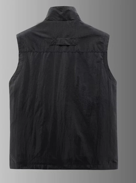 İçi Peluşlu Siyah Renk Outdoor Kışlık Yelek - 2