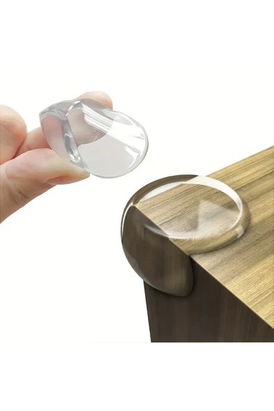 NACTUMU Bebek ve Çocuklar İçin Yumuşak Dairesel Şeffaf Güvenlik Köşe Koruyucu, Esnek Yapışkanlı (4 Adet) - Resim 5