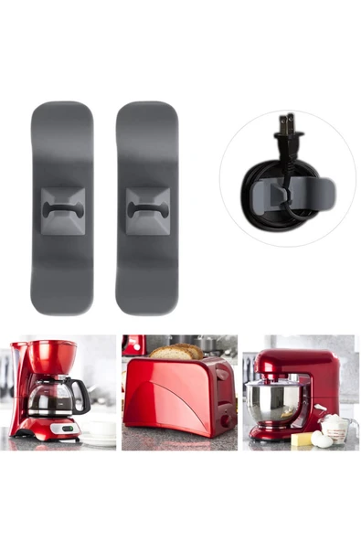 NACTUMU 6'lı Pratik Kablo Toparlayıcı Klips, Yapışkanlı Mutfak Air Fryer, Kettle, Kahve ve Tost Makinesi için - 7