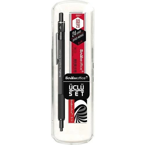 Scrikss Graph-X Metal Versatil Kalem 0.5 Mm Mat Siyah 3'Lü Set ürün görseli