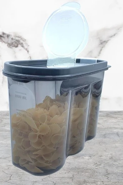 NACTUMU Erzak Saklama Kabı, 2 Kapaklı ve Ölçekli 1,2 Litre Kapasiteli - Resim 7