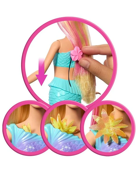 Barbie Büyülü Çiçekler Deniz Kızı Bebeği JDM72 - Resim 5