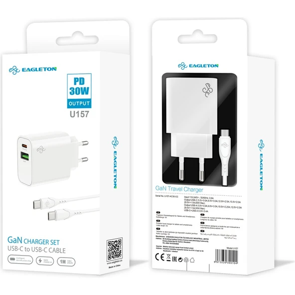 Eagleton 2in1 Pd 30W Gan Seyahat Şarj Cihazı Set ürün görseli