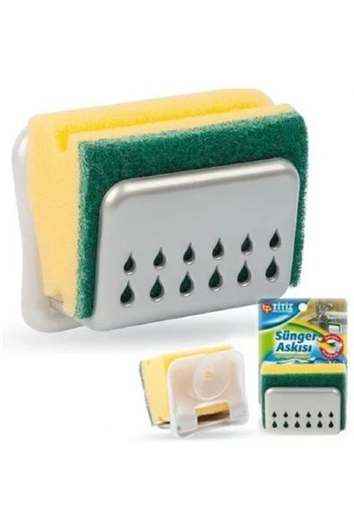 NACTUMU Vantuzlu Bulaşık Süngeri Askısı, Pratik Mutfak Lavabo Aparatı - 4