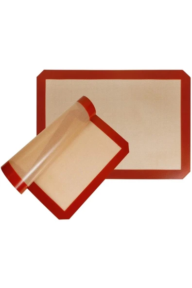Silikon Yanmaz Yapışmaz Pişirme Matı 40*30 Cm Fırın Kağıdı -Hamur Açma Matı - Resim 3