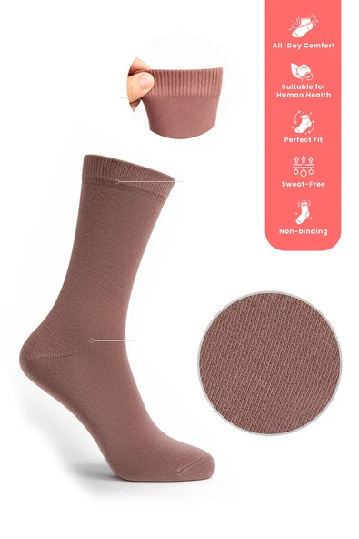 Nisanca %100 Pamuk Birinci Kalite Penye Çorap Seti -Kadın 5'li Çorap Seti - 3