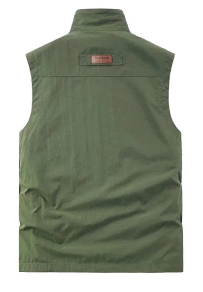 İçi Fileli Haki Renk Outdoor Yazlık Yelek - 2