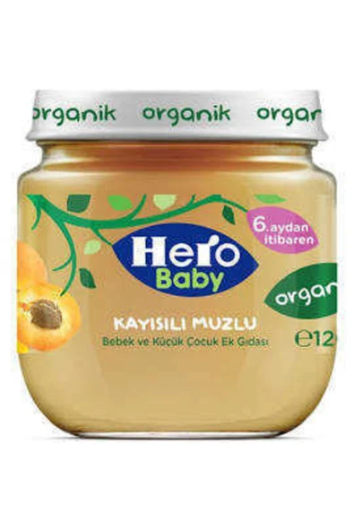 Hero Baby Organik Kayısı Muz Kavanoz Maması 120gr ürün görseli