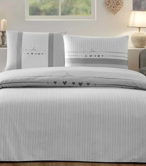 Özdilek Nev Heartbeat Gri (Özel) Çift Kişilik Nevresim Takımı - 2