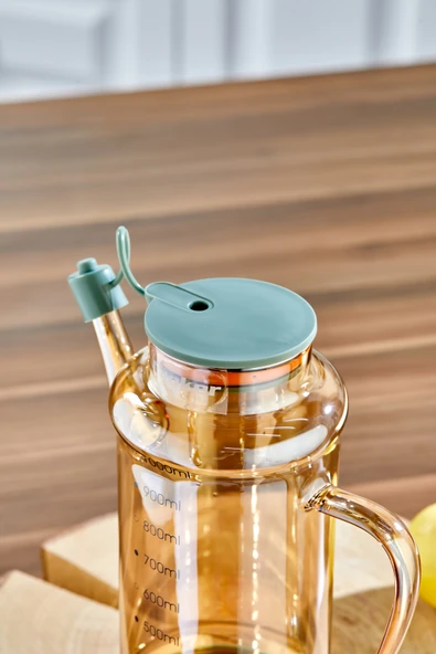 Cooker 1.1 Litre Borosilikat Cam Yağlık ve Sirkelik Zeytinyağ Şişesi Şeffaf - Resim 4