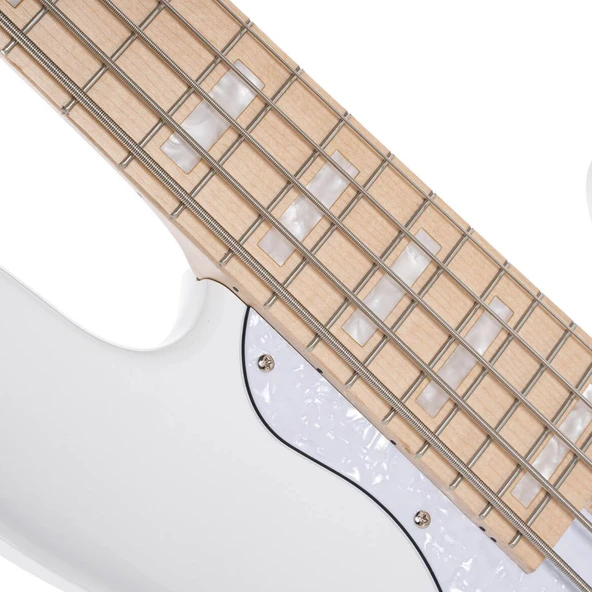 CORT NJS5WHT BASS GİTAR, 5 TELLİ, ÇANTALI, BEYAZ - Resim 7