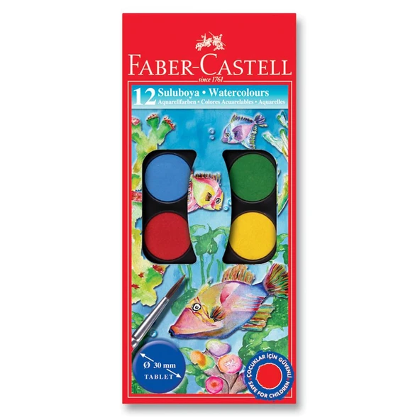 Faber-Castell Suluboya 12 Renk Büyük Boy 125012 ürün görseli