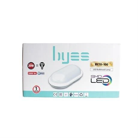 Byes Oval Beyaz Nemliyer LED Aydınlatma IP65 20W ( 2 ADET ) ürün görseli 1