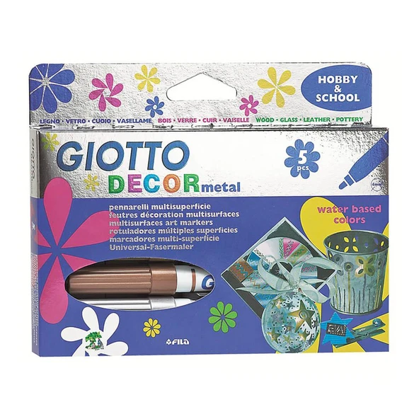 Giotto Decor Metalik Boya Askılı Paket 5 'Li 452900 ürün görseli