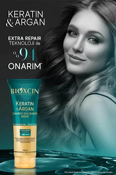 Bioxcin Keratin Argan Onarıcı Saç Bakım Kremi 250 ml Yıpranmış Ve Hasar Görmüş Saçlar - Resim 6