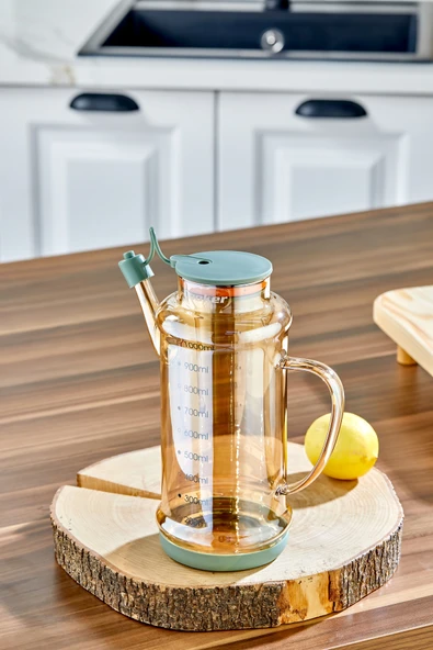 Cooker 1.1 Litre Borosilikat Cam Yağlık ve Sirkelik Zeytinyağ Şişesi Şeffaf ürün görseli 1