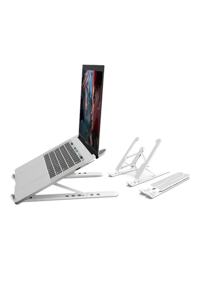 NACTUMU Katlanabilir ve Taşınabilir Ayarlanabilir Plastik Dizüstü Laptop Sehpası, Yükseltici Destek Tabanı - 3