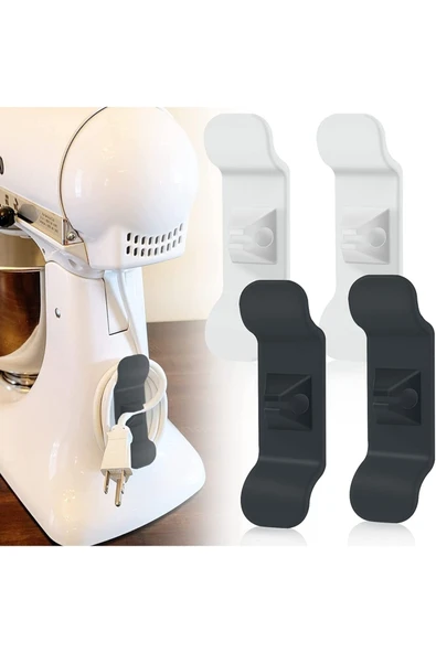 NACTUMU 6'lı Pratik Kablo Toparlayıcı Klips, Yapışkanlı Mutfak Air Fryer, Kettle, Kahve ve Tost Makinesi için - 3