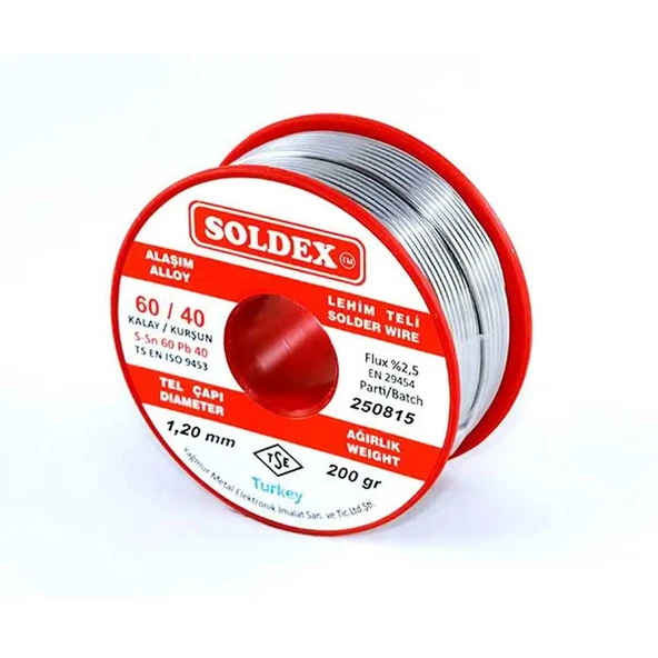 60-40 Lehim Teli 200 Gr 1 mm - Sn:60 / Pb:40 ürün görseli