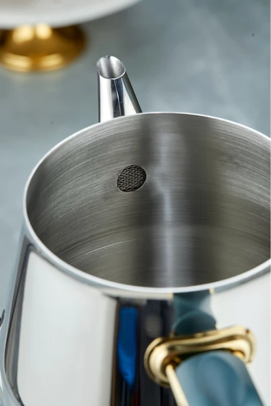 Cooker Everest 18/10 Paslanmaz Çelik Jumno Boy Çaydanlık 2 L Demlik 3,25 L Alt Hazne - Resim 3