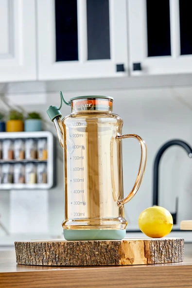 Cooker 1.1 Litre Borosilikat Cam Yağlık ve Sirkelik Zeytinyağ Şişesi Şeffaf - Resim 3