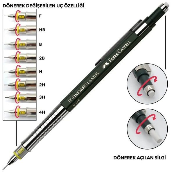 Faber-Castell Vario Lüx Versatil 0.3mm (5085135300) - Resim 6