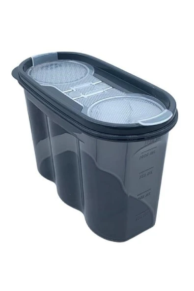 NACTUMU Erzak Saklama Kabı, 2 Kapaklı ve Ölçekli 1,2 Litre Kapasiteli - Resim 3