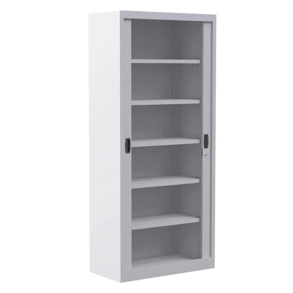 Sürgülü Kapaklı Metal Ayakkabılık – Geniş Raflı Kiler & Arşiv Dolabı - Resim 5