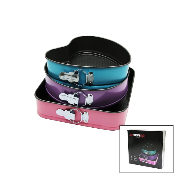 3 PARÇA  SET METAL KEK KALIP KELEPÇELİ KALP - KARE - YUVARLAK (5284) ürün görseli