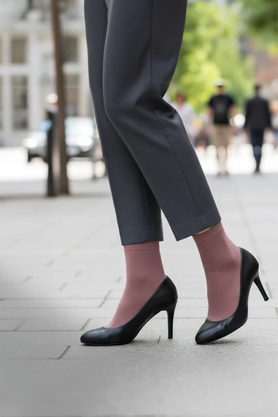 Nisanca %100 Pamuk Birinci Kalite Penye Çorap Seti -Kadın 5'li Çorap Seti - 4