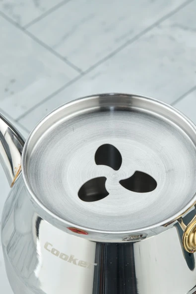 Cooker Everest 18/10 Paslanmaz Çelik Orta Boy Çaydanlık 0,75 L Demlik 1,75 L Alt Hazne - Resim 4