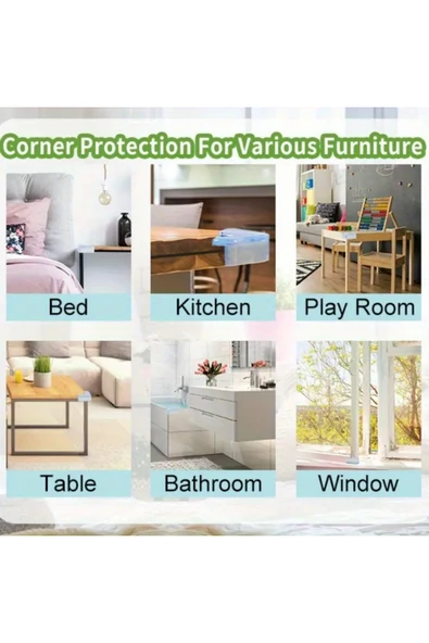 NACTUMU Bebek ve Çocuklar İçin Yumuşak Dairesel Şeffaf Güvenlik Köşe Koruyucu, Esnek Yapışkanlı (4 Adet) - Resim 4