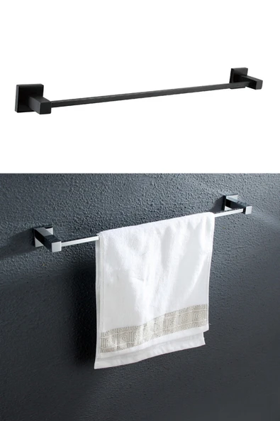 NACTUMU Kendiliğinden Yapışkanlı Siyah Çubuk Havluluk, Pratik ve Şık Tasarım