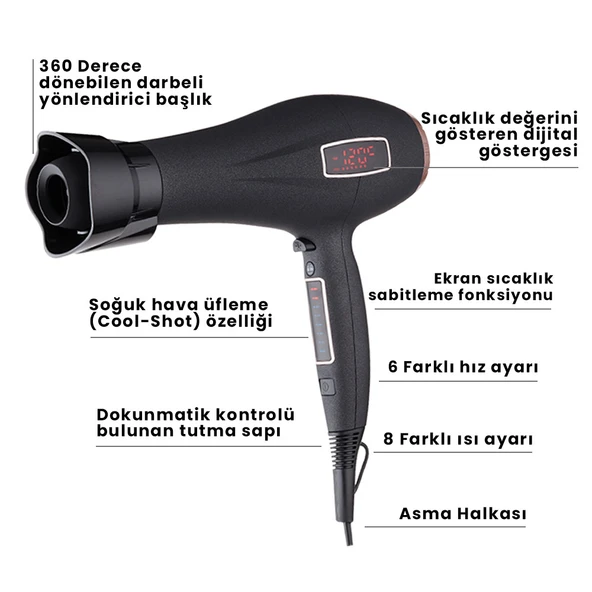 GOLDMASTER REVO GM-7194 SAÇ KURUTMA MAKİNESİ - 7