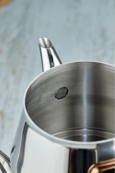 Cooker Everest 18/10 Paslanmaz Çelik Orta Boy Çaydanlık 0,75 L Demlik 1,75 L Alt Hazne - Resim 3