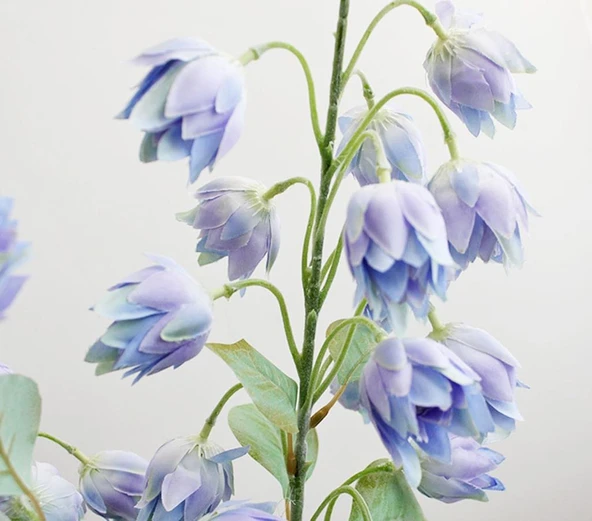 Yapay Çiçek Çan Çiçeği Mavi 85cm Tek Dal Kumaş Çiçek Uzun Dal - Resim 4