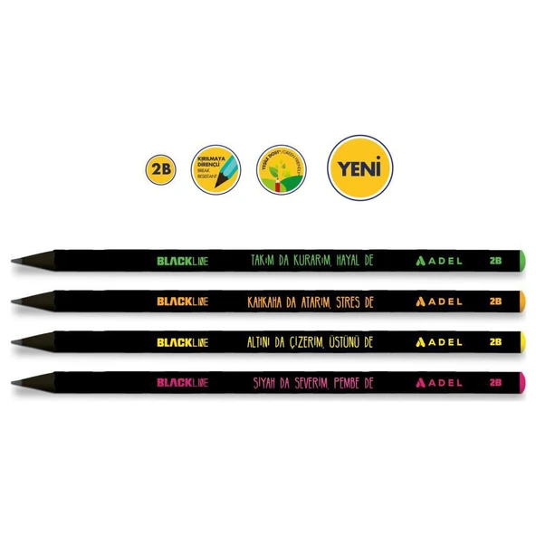 Adel Bl Motto Kurşun Kalem 2b 4'lü Fsc ürün görseli