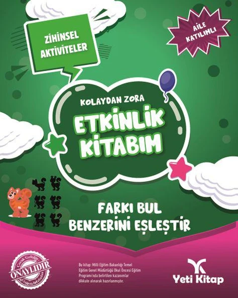 Yeti Kitap / Kolaydan Zora - Farkı Bul Benzerini Eşl.Etk. Kitabım ürün görseli