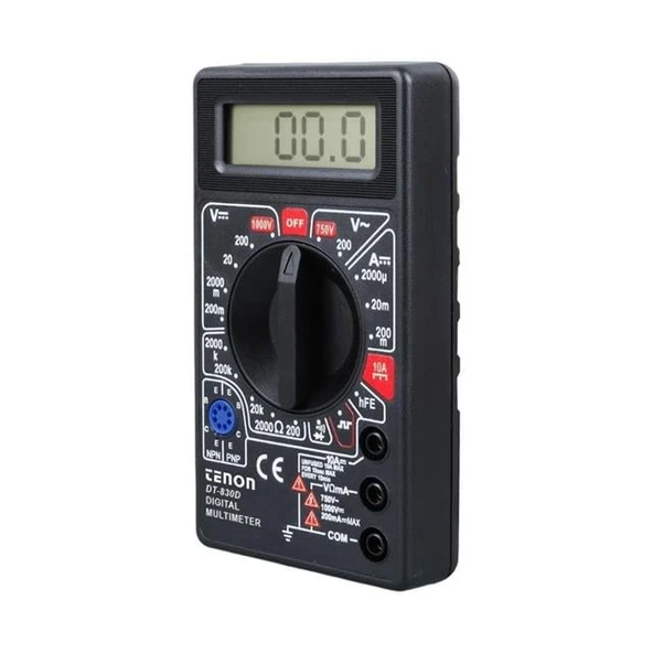 Tenon DT-830D Siyah DC/AC Voltaj Akım Ölçer Dijital Multimetre Ölçü Aleti - Resim 2