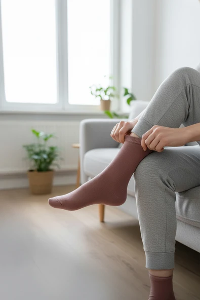 Nisanca %100 Pamuk Birinci Kalite Penye Çorap Seti -Kadın 5'li Çorap Seti - 6